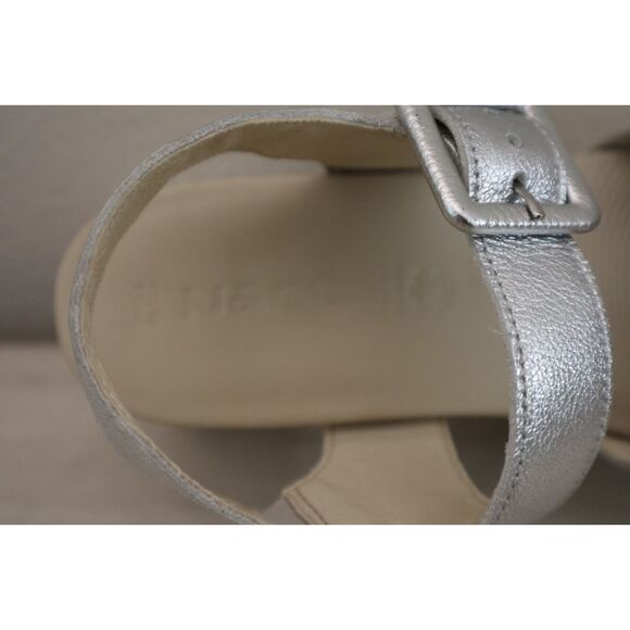 Naot 123102-BA9 Women Sz 39 US 8M Silver Soft Leather Elite Heeled Sandals - Picture 7 of 13